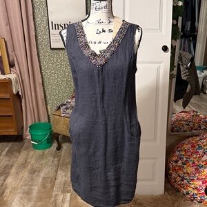 Elegant Gray Sleeveless Dress